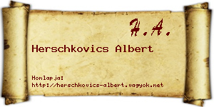 Herschkovics Albert névjegykártya
